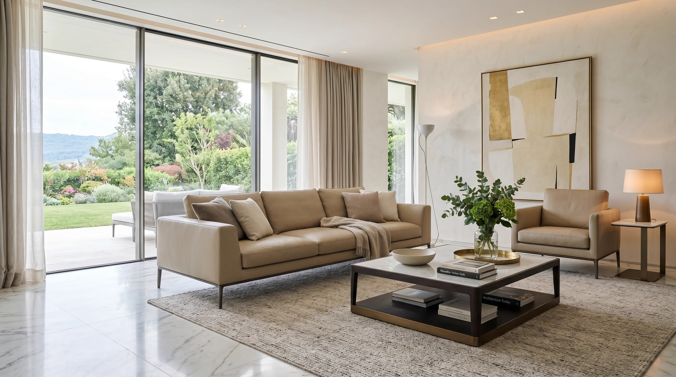 BB Italia luxury leather drawing room