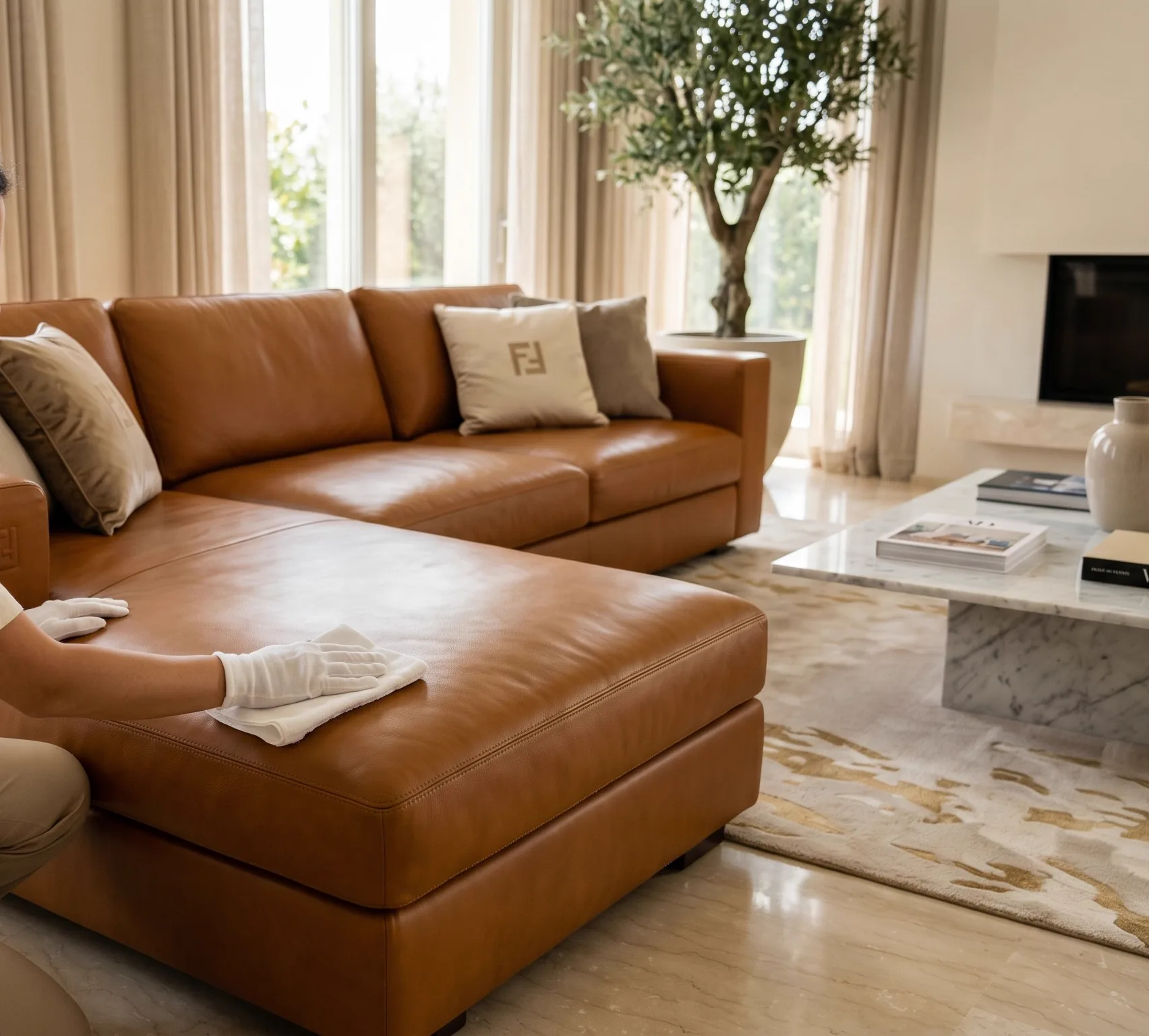 Fendi Casa leather cleaning