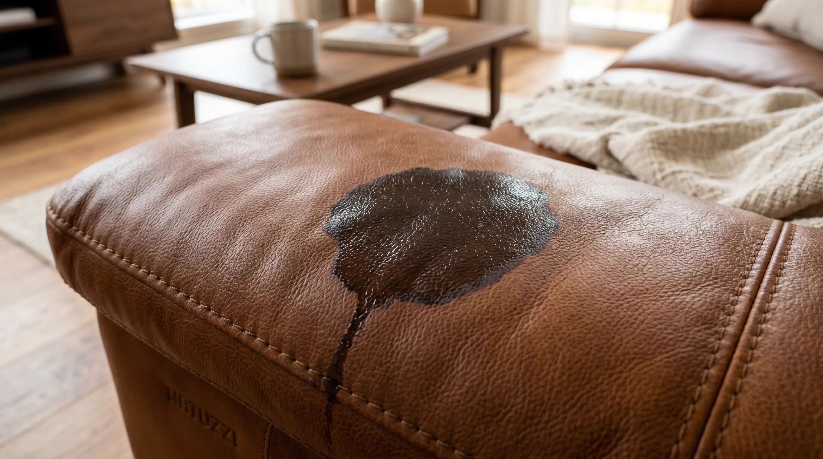 Vinegar and olive oil leather damage