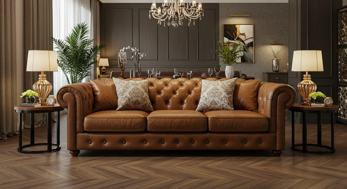 Luxury leather sofa polishing in Noida