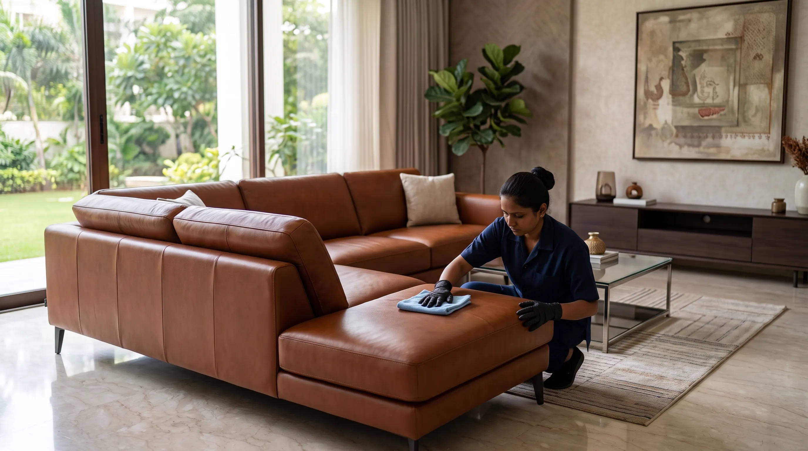 Leather Sofa Polishing in Kolkata - At-Home Service from Rs 3,500/seat, The Leather Restorators