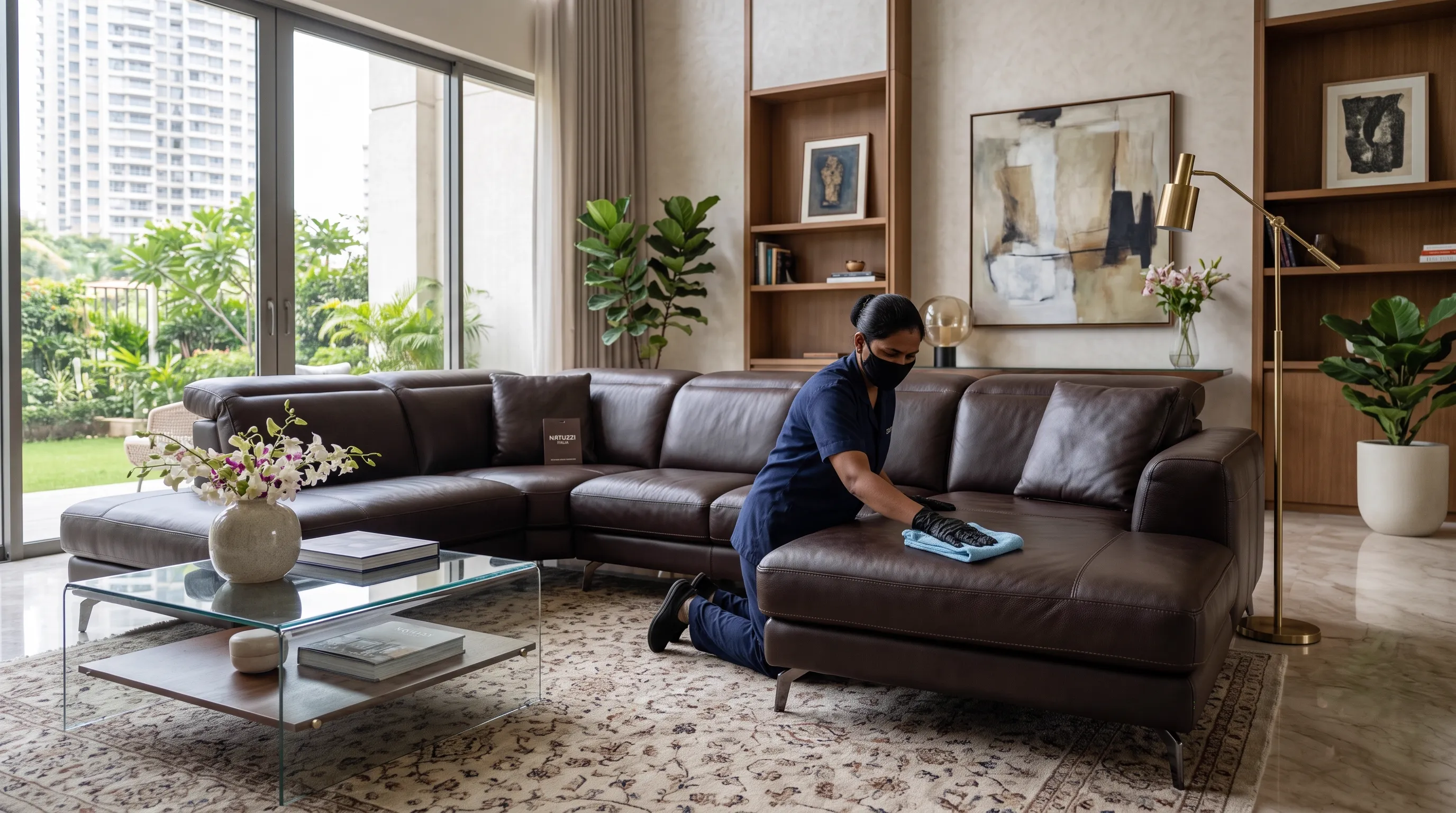 Leather sofa polishing in Gurugram